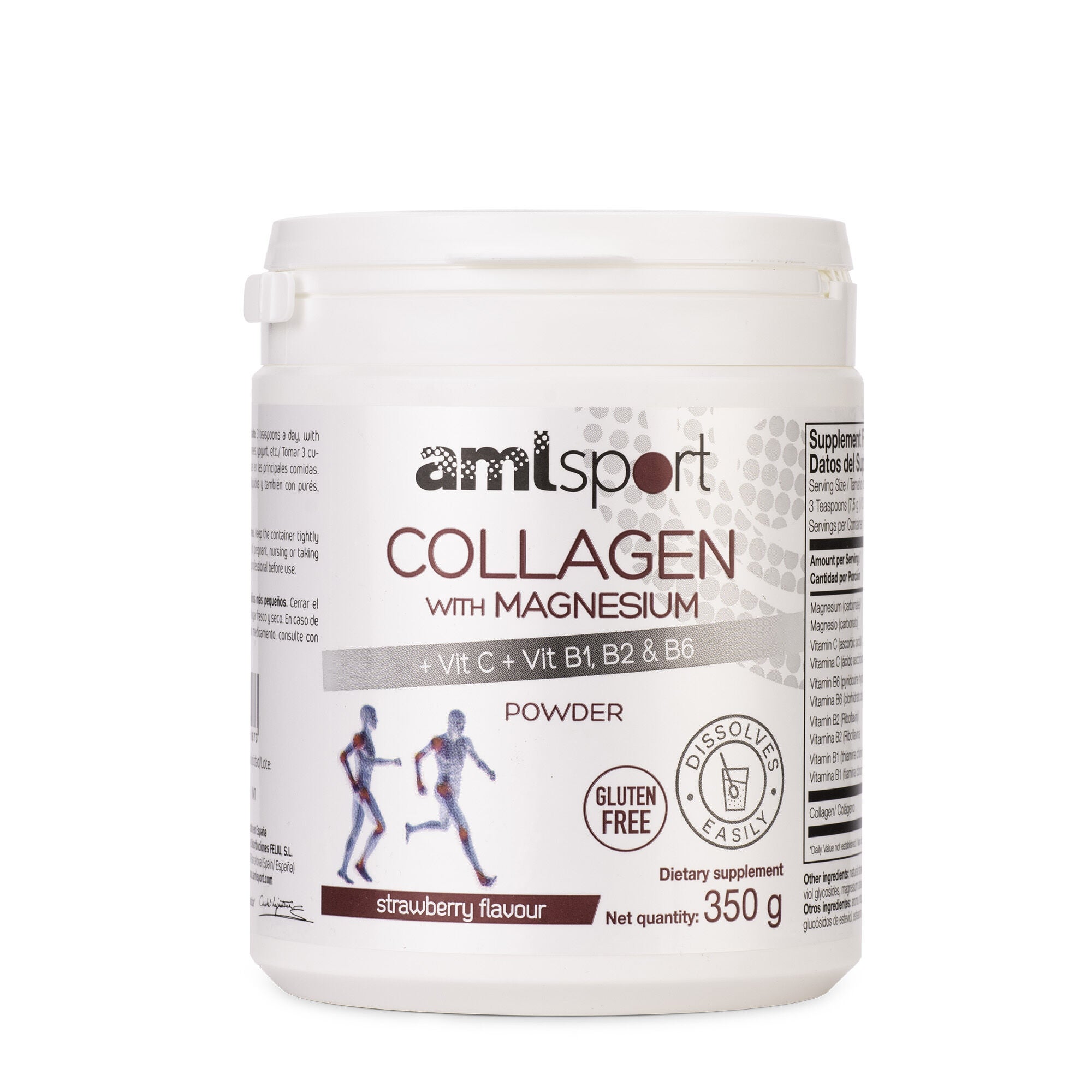 Ana Maria LaJusticia Collagen with Magnesium & Vitamin C B - Strawberry 350G (46 Servings)